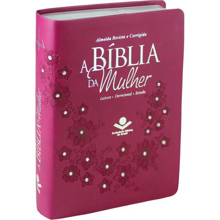 Bíblia da Mulher RC Média Pink com Strass