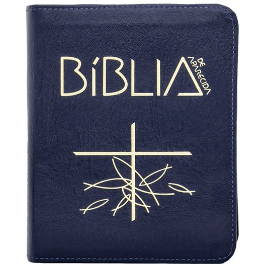 Biblia de Aparecida Media - Ziper Azul - Santuario