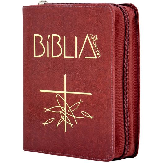 Biblia de Aparecida Media - Ziper Marrom - Santuario