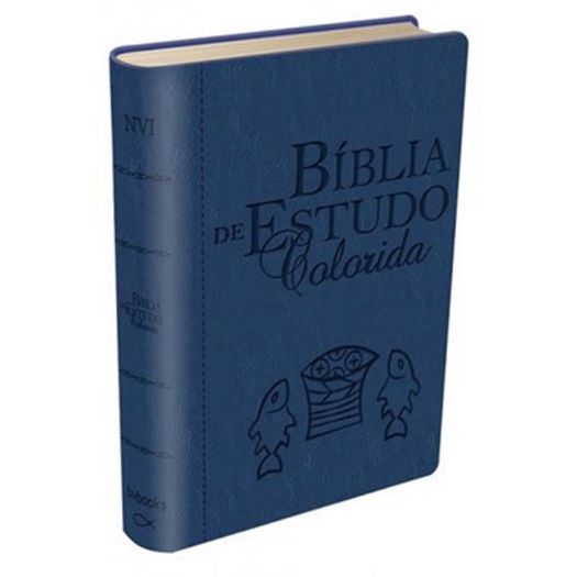 Biblia de Estudo Colorida - Capa Azul - Bv Books