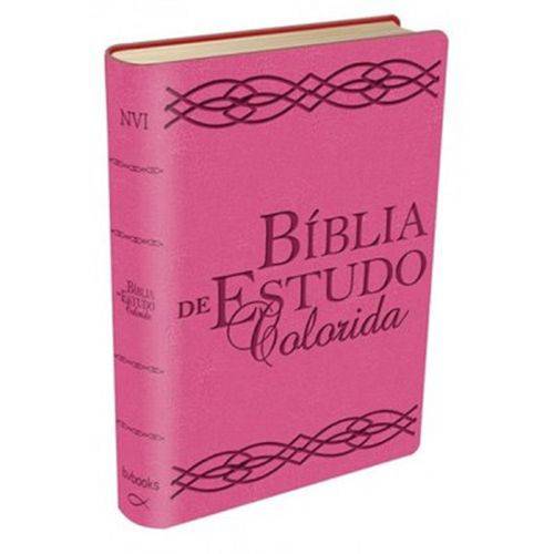Biblia de Estudo Colorida - Capa Rosa - Bv Books