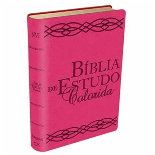 Bíblia de Estudo Colorida - Rosa