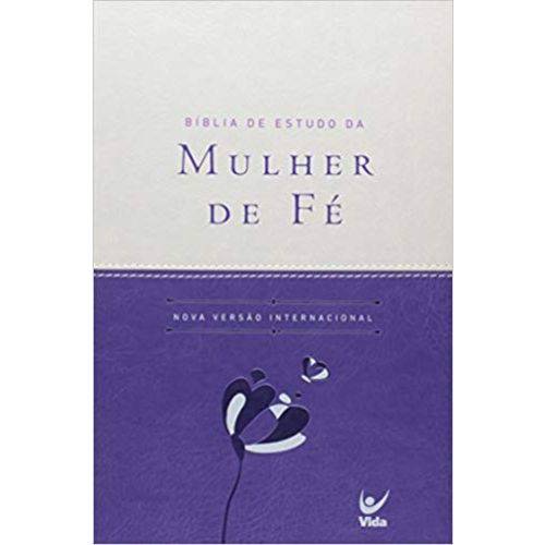 Bíblia de Estudo da Mulher de Fé - Nvi - Capa Luxo Violeta e Bege