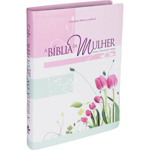 Bíblia de Estudo da Mulher Leitura Devocional Ra - Grande Luxo - Floral Tulipas