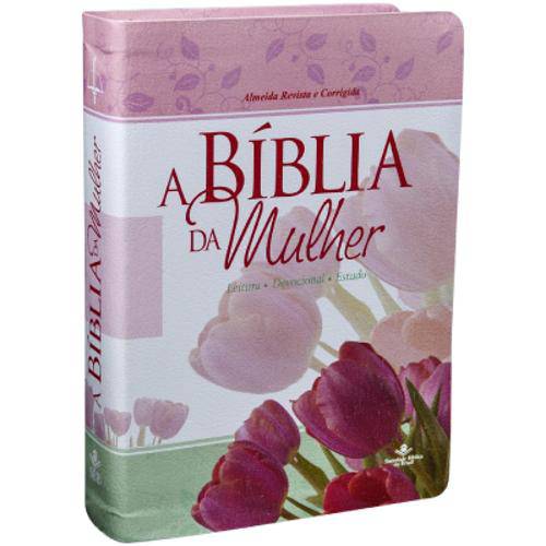 Bíblia de Estudo da Mulher Leitura Devocional Rc - Luxo - Floral Média