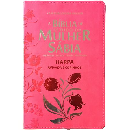 Bíblia de Estudo da Mulher Sábia com Harpa Pink
