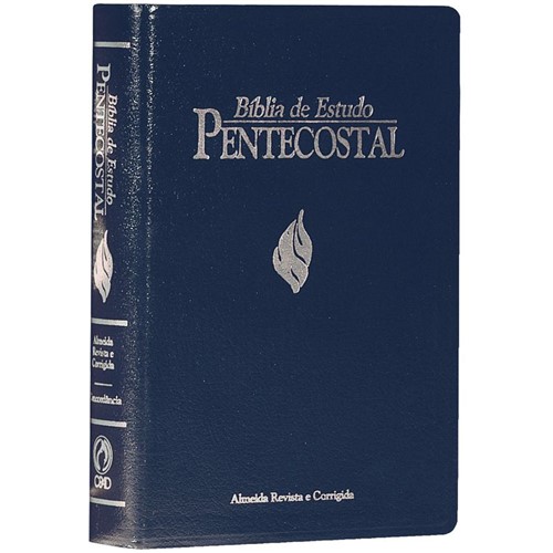 Bíblia de Estudo Pentecostal Azul - Luxo - Média