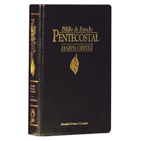 Bíblia de Estudo Pentecostal Média com Harpa Cristã Preta