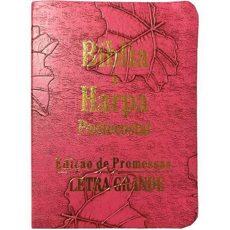 Bíblia e Harpa Pentecostal Letra Grande Folhas Pink