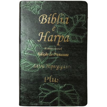 Bíblia e Harpa Pentecostal Letra HiperGigante Plus Verde Folhas