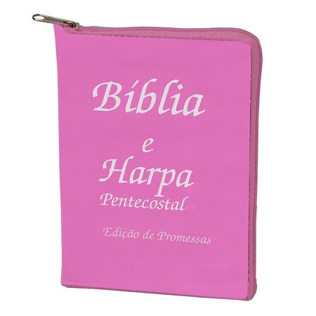 Bíblia e Harpa Pentecostal Pequena Pink C/ Zíper