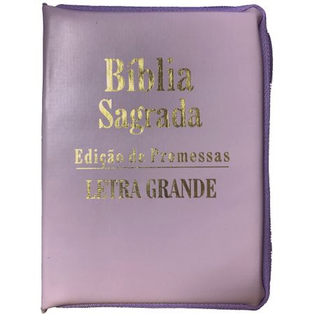 Bíblia Edição de Promessas Letra Grande Lilás C/ Zíper
