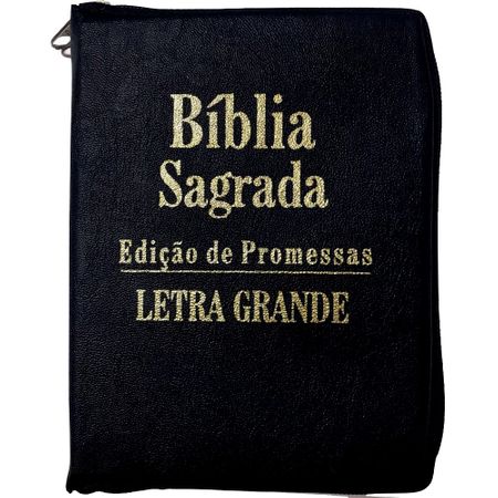 Bíblia Edição de Promessas Letra Grande Preta C/ Zíper