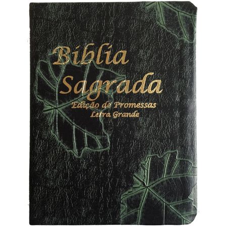 Bíblia Edição de Promessas Letra Grande Verde Folhas
