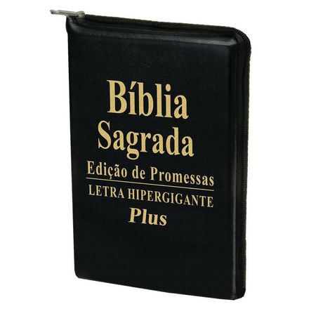 Bíblia Edição de Promessas Letra HiperGigante Plus Preta C/ Zíper