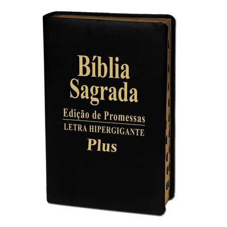 Bíblia Edição de Promessas Letra HiperGigante Plus Preta S/ Zíper
