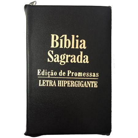 Bíblia Edição de Promessas Letra HiperGigante Preta C/ Zíper