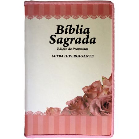 Bíblia Edição de Promessas Letra HiperGigante Rosa (Linha Gold)