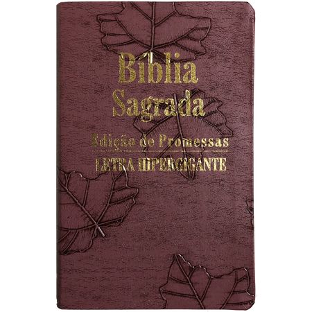 Bíblia Edição de Promessas Letra HiperGigante Uva Folhas
