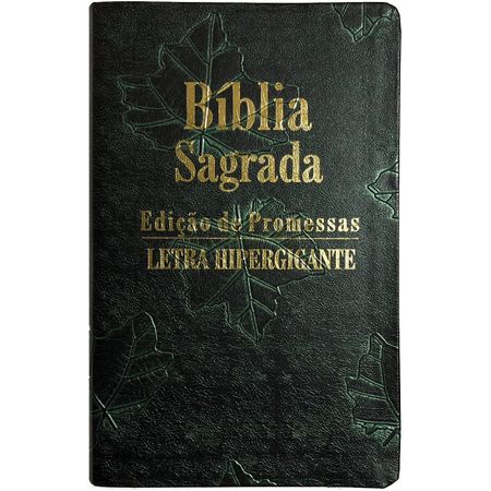 Bíblia Edição de Promessas Letra HiperGigante Verde Folhas