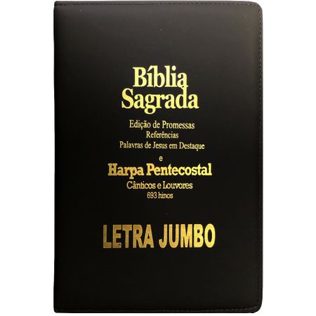 Bíblia Edição de Promessas Letra Jumbo com Zíper Preta