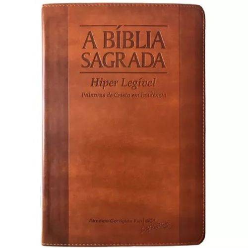 Bíblia Grande Acf - Letra Hiper Legível 4402 - (jumbo) Cor Chocolate / Havana - Trinitariana