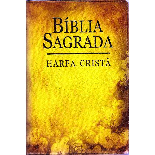 Bíblia Grande com Harpa Cristã e Zíper - Letra Grande - Revista e Corrigida (Amarelo Flores)