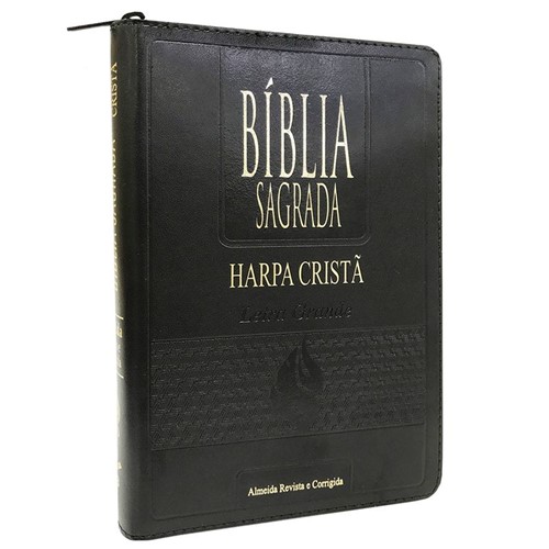 Bíblia Grande Harpa Zíper Preta