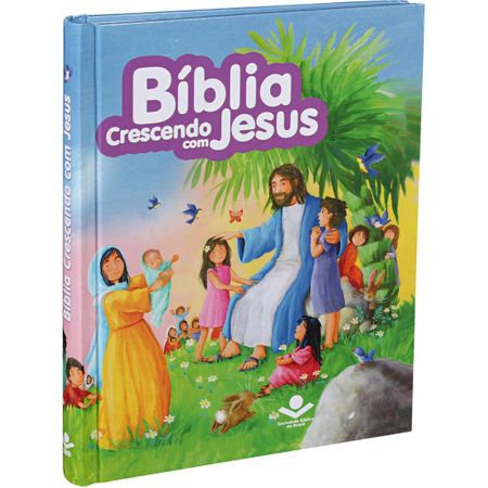 Bíblia Ilustrada Crescendo com Jesus Rosa