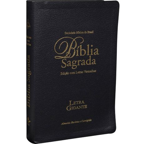 Bíblia Letra Gigante Almeida Corrigida com Índice Preta Bonded