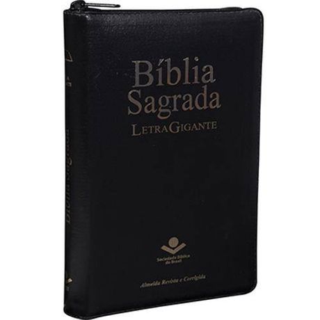 Bíblia Letra Gigante Almeida Corrigida Zíper com Índice Preta