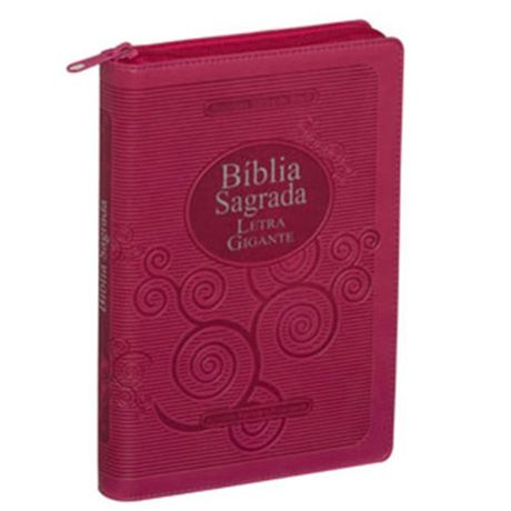 Bíblia Letra Gigante com Zíper e Índice | ARA Pink