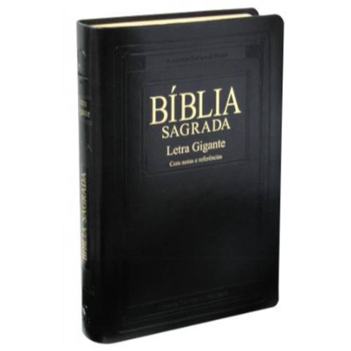 Bíblia Letra Gigante Edição Especial Preta com Dourado com Índice - Ra