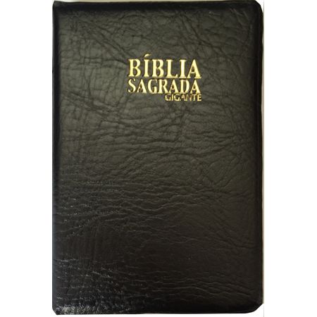 Bíblia Letra Gigante Luxo RC Preta C/ Ziper