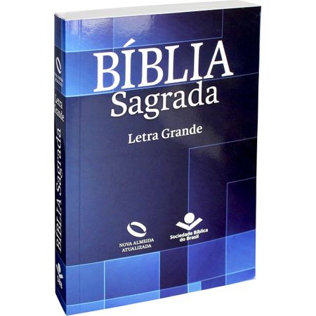 Bíblia Letra Grande Nova Almeida Atualizada Brochura Azul Escuro