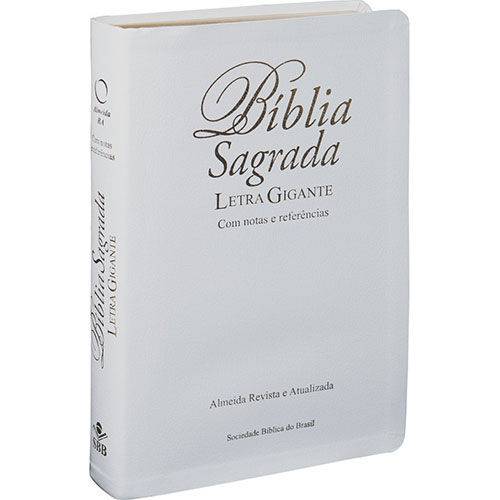 Bíblia Média RA Letra Gigante C/ Índice - Luxo Branca
