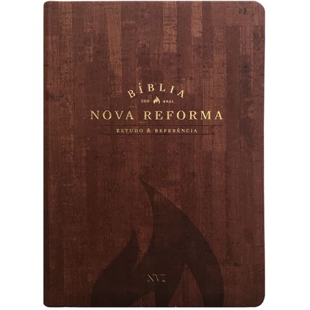 Bíblia Nova Reforma Estudo e Referência Marrom Texturizado Capa PU