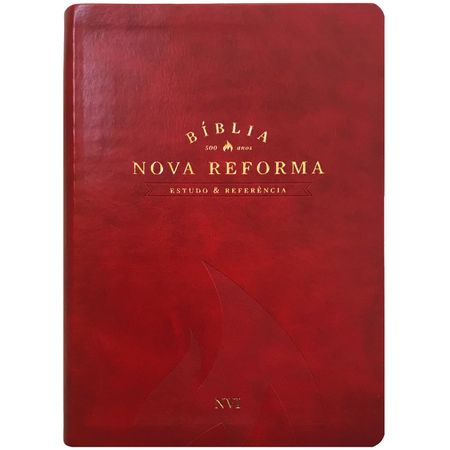 Bíblia Nova Reforma Estudo e Referência Vermelha Capa PU