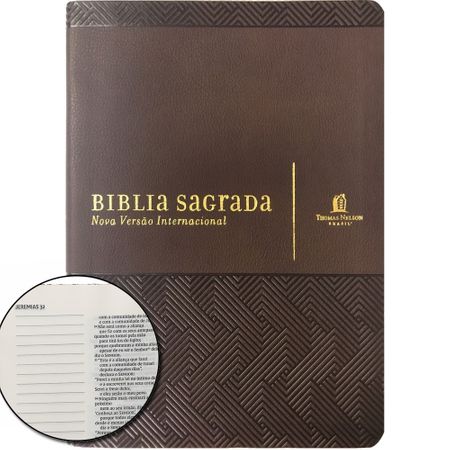 Bíblia NVI com Espaço para Anotações Luxo Marrom