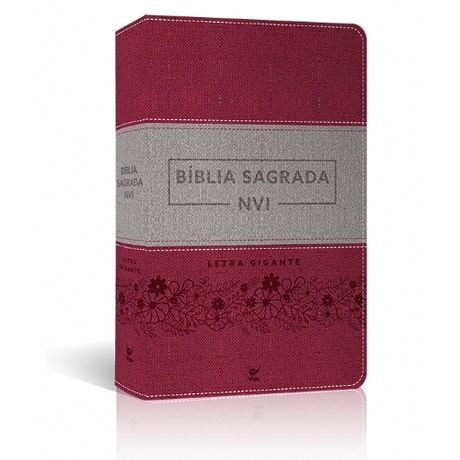 Bíblia NVI Letra Gigante Luxo Rosa e Cinza