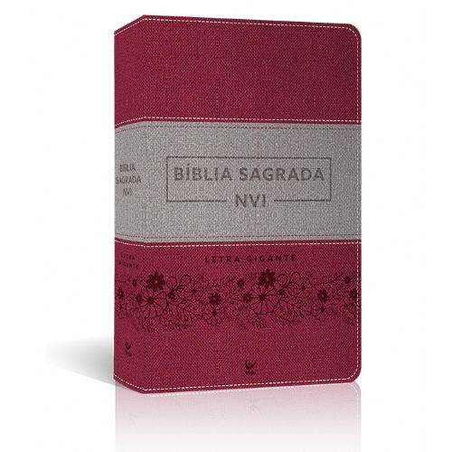 Bíblia Nvi - Letra Gigante - Luxo Rosa e Cinza