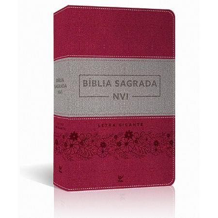 Bíblia NVI Letra Gigante Rosa e Cinza