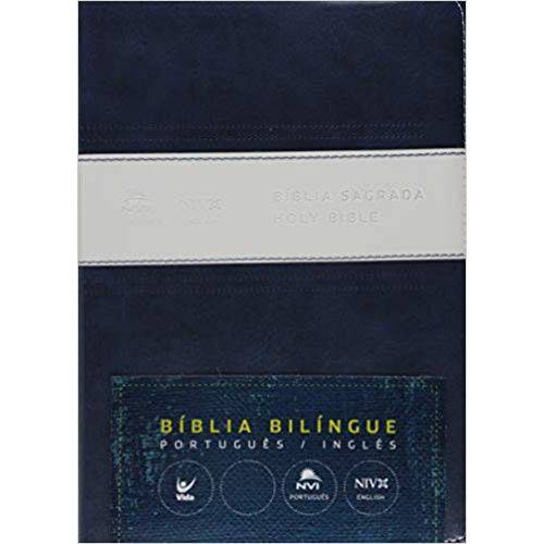 Bíblia Nvi Português-inglês - Azul e Branco