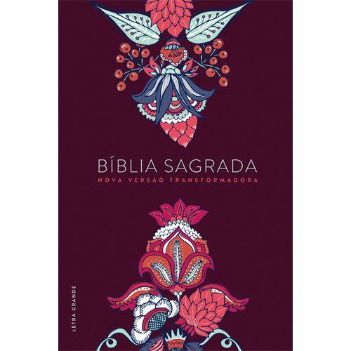 Bíblia Nvt - Indian Flowers Vinho (letra Grande/capa Dura)