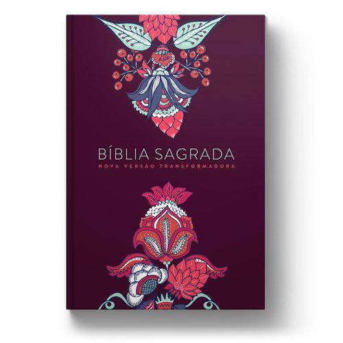 Bíblia Nvt - Letra Grande - -indian Flowers Vinho