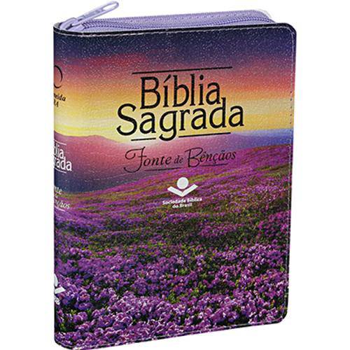 Bíblia Ra Fonte de Bênçãos com Zíper - Campo Florido