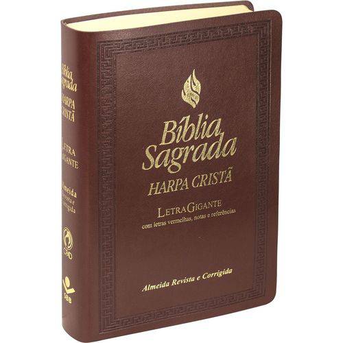 Biblia Sagrada com Harpa Cristã - Arc - Letra Gigante, Notas e Referências - Marrom