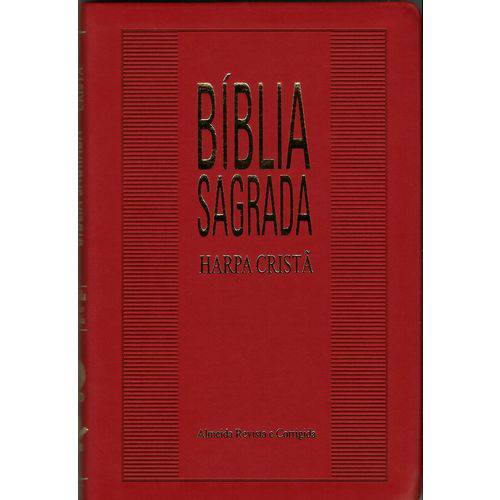 Bíblia Sagrada com Harpa Cristã - Rc -Vermelha Luxo