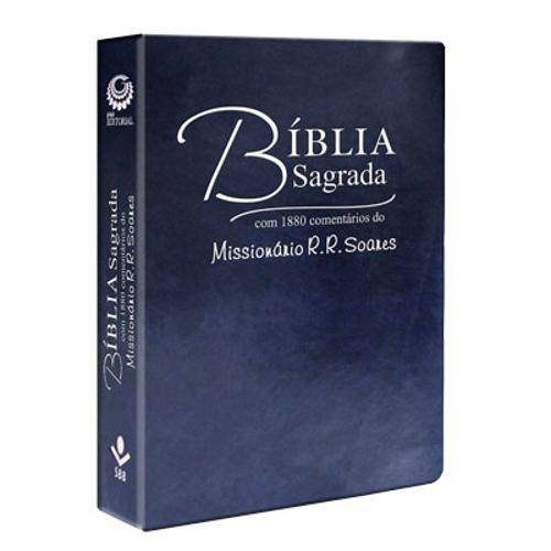 Bíblia Sagrada Comentada - Missionário R.R.Soares - (Azul)