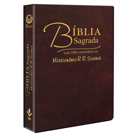 Bíblia Sagrada Comentada Pelo Miss. R. R. Soares Vinho
